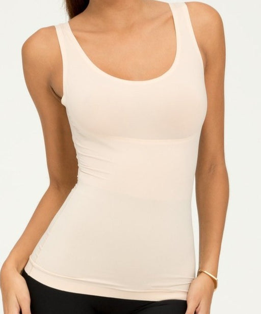 Spanx Thinstincts Top, a lightweight base layer piece. Color Beige. Style 10039R.