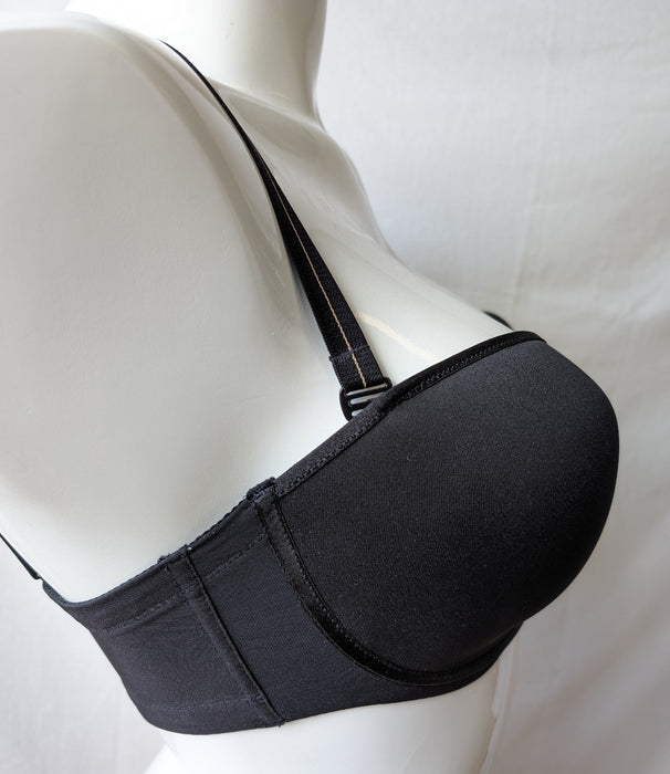Chantelle C Essential, a molded tshirt strapless bra. Versatile. Wear with or without straps. Color Black. Style 3812.