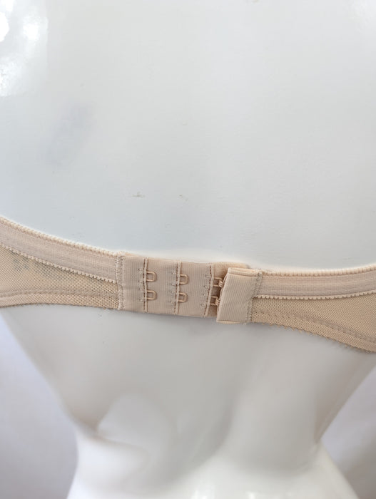 Chantelle Fete, a full cup bra on sale. Color Beige. Style 1960. Back view.