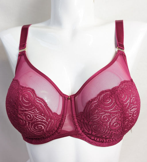 Chantelle Pyramide, a elegant full cup bra. Color Magenta. Style 1461.
