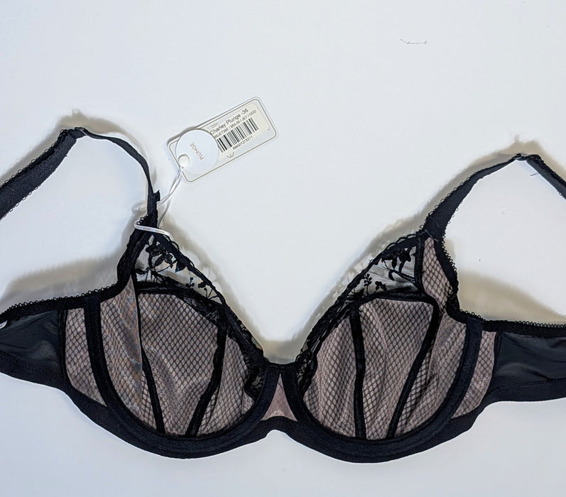 Elomi Charley, a plunge bra at a great price. Style EL4380. Color Black. Inside view.
