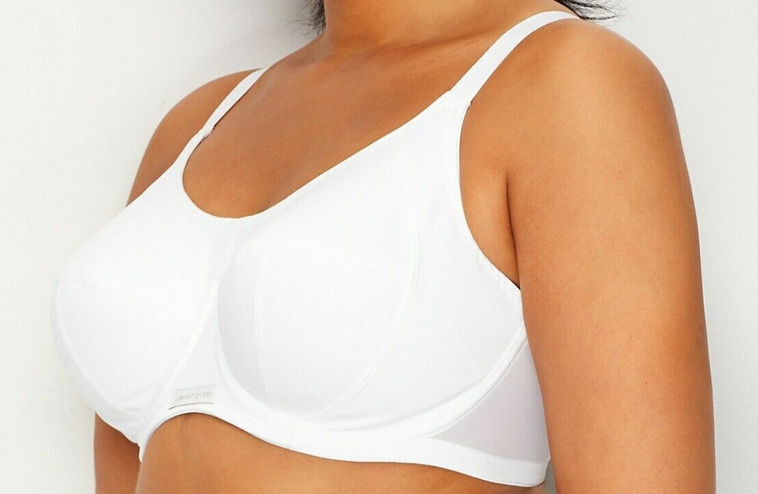 Elomi Energise, an encapsulation sports bra. UK Size. Color White. Style EL8040.