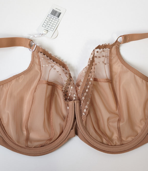 Elomi Matilda, a great plunge bra for the full bust. Color Cafe Au Lait. Style EL8900.