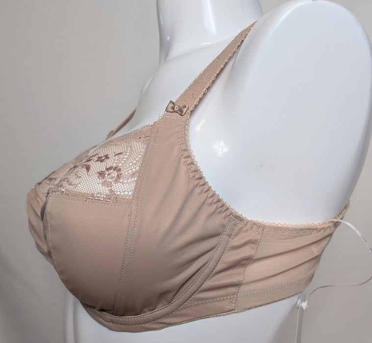Elomi Morgan, a premium full cup bra for the full bust. Color Sahara. Style EL4111. Side view.