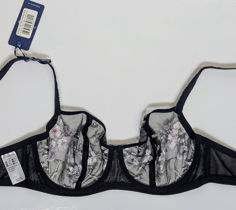 Fantasie Aurelia, a balconnette bra with wonderful embroidery. Color Black. Style FL101007. Inside view.