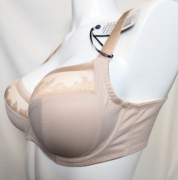 Fantasie Illusion side support bra in beige on a mannequin. Style FL2982. Side view.
