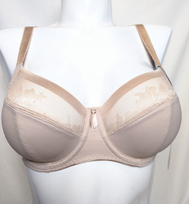 Fantasie Illusion side support bra in beige on a mannequin. Style FL2982. Front view.