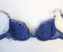 La Perla Picadilly, a beautiful bra on sale. Color Cobalt. Style 900145. Back view.