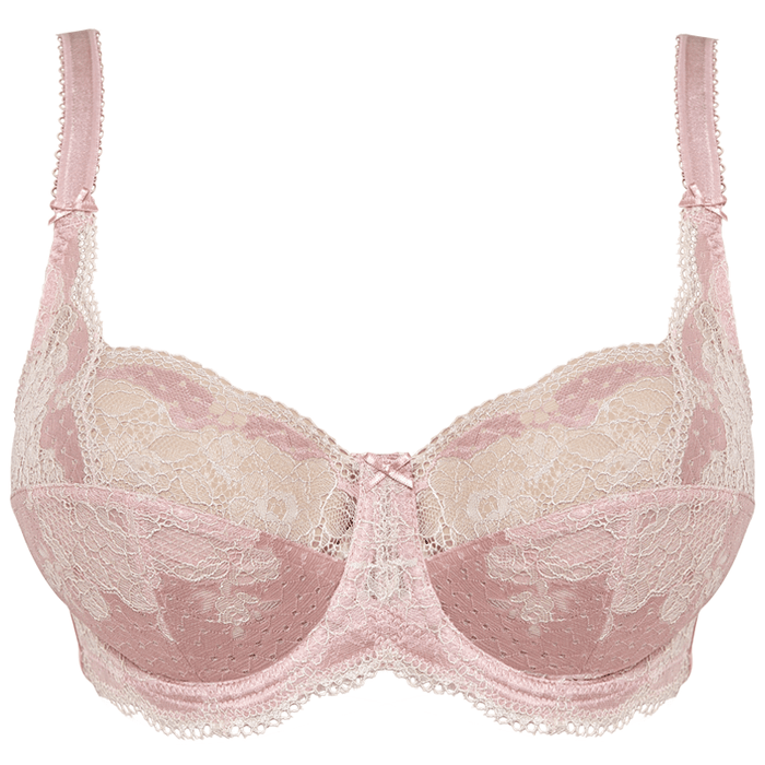 Panache Clara, a vibrant full cup bra for the full bust. Color Pink Champagne. Style 7255.