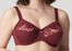 Prima Donna Orlando, a full cup bra that oozes comfort. Front view. Style 0163157. Color Deep Cherry. 