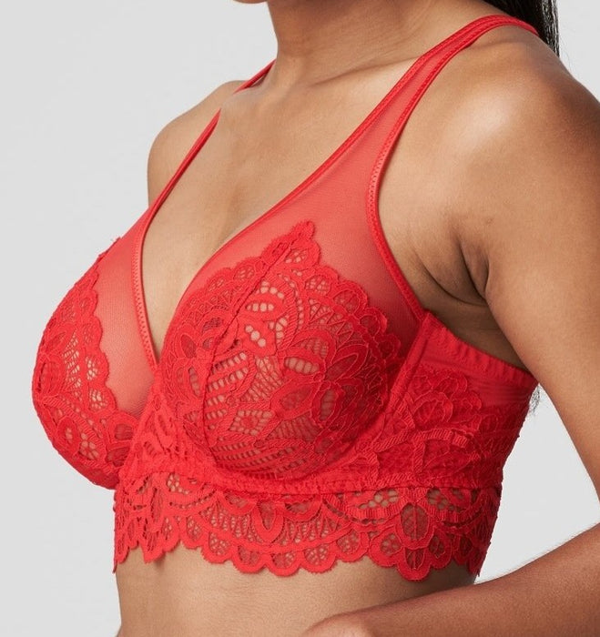 Twist by Prima Donna, First Night, a longline triangle bra on sale. Side view. Style 0141886. Color Pomme D Amour.