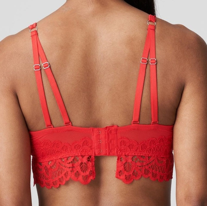 Twist by Prima Donna, First Night, a longline triangle bra on sale. Back view. Style 0141886. Color Pomme D Amour.