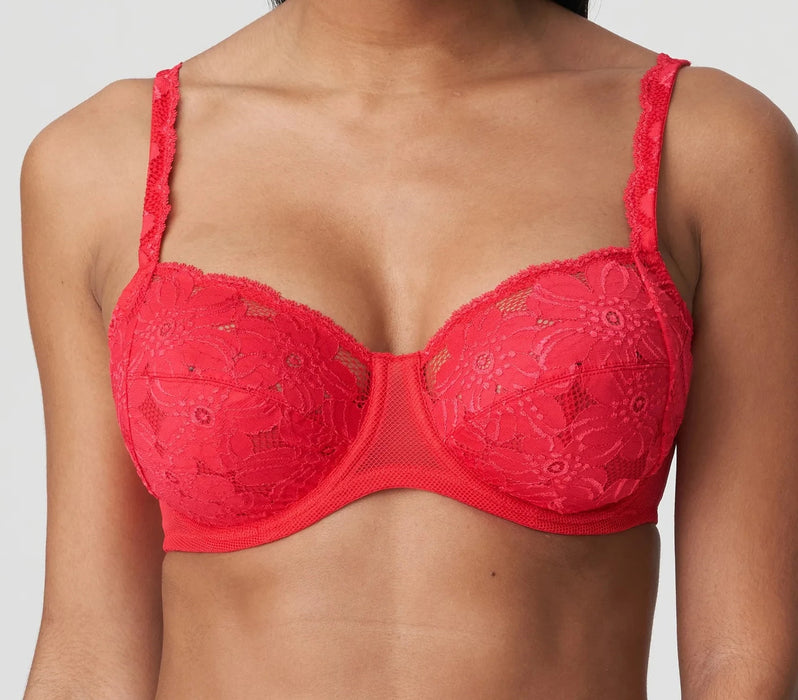 Prima Donna Twist, Geneve, a comfortable full cup bra. Style 0142070. Color Lipstick. Front view.