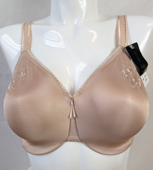 Wacoal Slimline, a classic minimizer bra to reduce the appearance of her bust size. Color Beige. Style 85154.