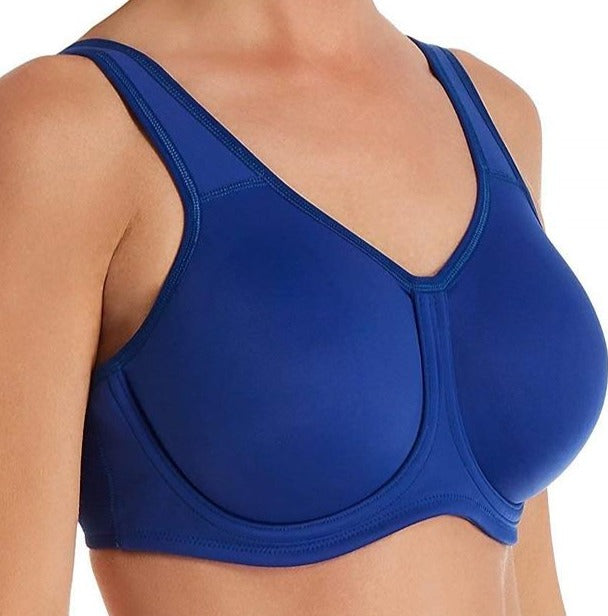 Wacoal High Impact sports bra on sale, great support all the time. Color Mazarine Blue. Style 855170.
