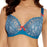 Freya's Starlet, in Electric Blue, a plunge, balcony bra with three red bows. Just. Darn. Pretty. Style  1062.