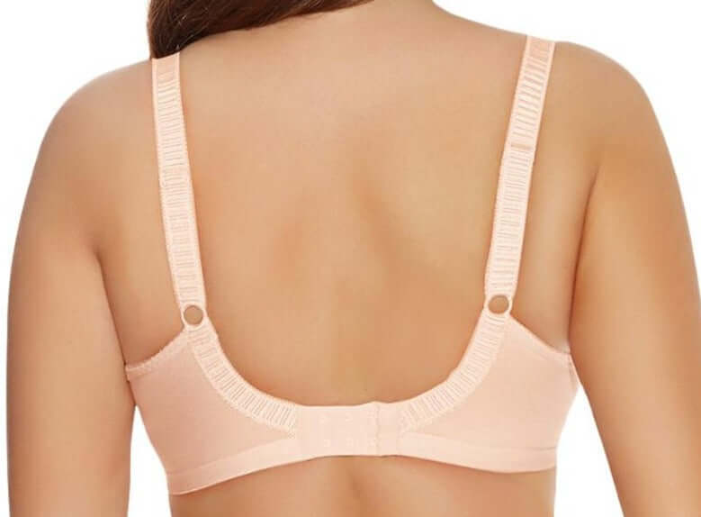 This plus size Elomi bra on sale, Cate, an evolution of Caitlyn, is a superior supportive full cup bra. Color Latte. Style 4030.