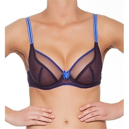 A full coverage bra made in a sheer mesh. Color  Gothic Grape. Style  CD2000. 