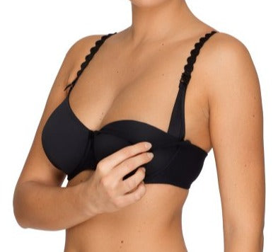 Marie Jo nursing bra, Tom, a seamless, supportive bra on sale. Color charcoal. Style 0220824.