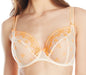 This discontinued Freya bra, Siren, is great for ladies looking for bargain, low price, bras. A plunge bra with sheer mesh cups. Color Sunkissed. Style AA1031.