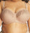 Goddess Adelaide, a versatile plus size strapless bra. Wear it with straps if you want. Amazing shape and support. Color beige. Style GD6663.