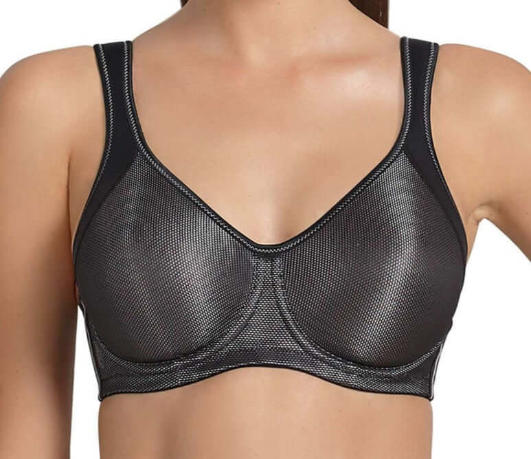Anita Momentum, a great, hard working sports bra. Color black. Style 5519.