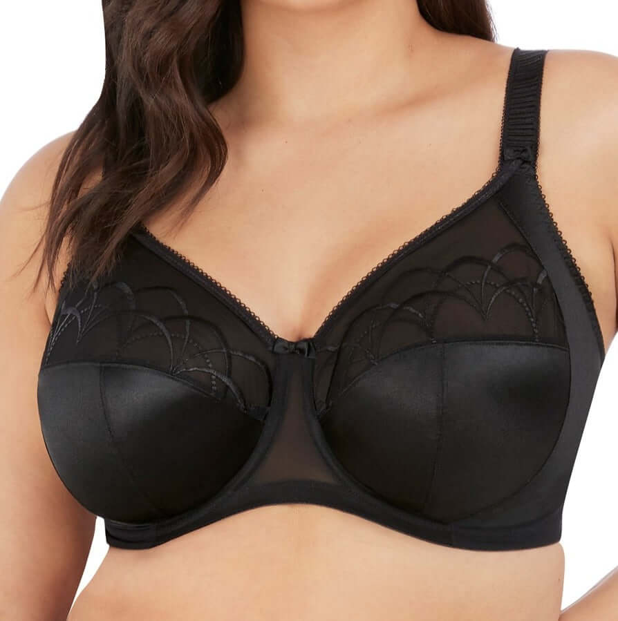 Elomi Cate, a full cup bra, ideal for the plus size woman. An affordable bra. Color Black. Style EL4030.