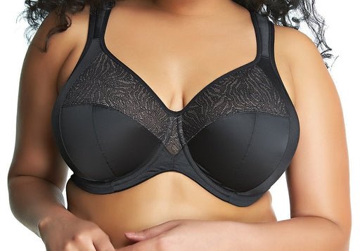 Goddess Heather, a banded, side support black bra at a sale price. Style GD6060.
