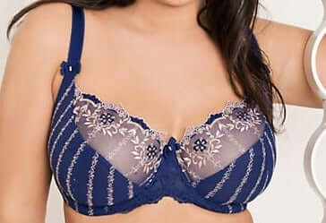 A great supportive balcony bra from Curvy Kate, Emily, at a low price. Color Midnight Blush. Style CK5001.