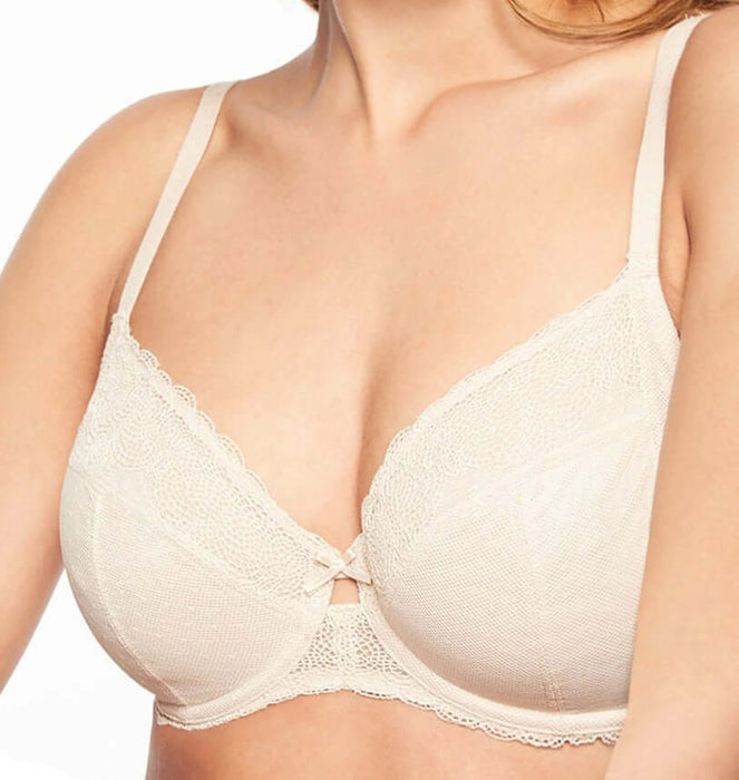 Chantelle Le Marais, a well made plunge bra for the full bust at a low price. Color Beige. Style 2731.