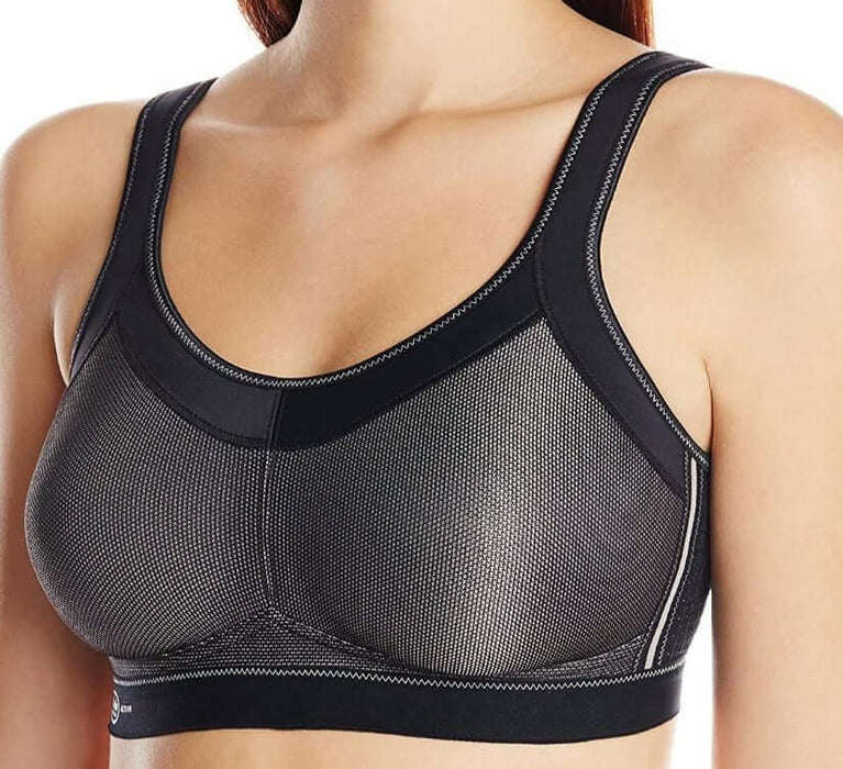 Anita Momentum, a wireless sports bra. A premium bra on sale. Color black. Style 5529.