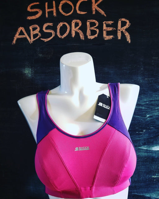 The Shock Max by Shock Absorber is made for high-impact activities. The straps are shaped and padded for added support and the internal cup-sized support keeps everything in place. Style B4490.