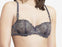A beautiful Chantelle bra, Champs Elysees. A demi bra with sheer cups and all over embroidery. Color Grey. Style 2605.