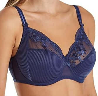 This best selling Chantelle bra, Pont Neuf, with full coverage and superior support. Color Indigo Blue. Style 1381.