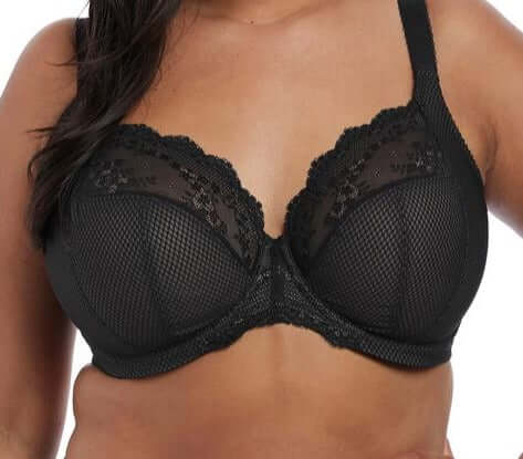 Elomi Charley, a great plus size bra in a plunge style. Color Black. Style EL4382.
