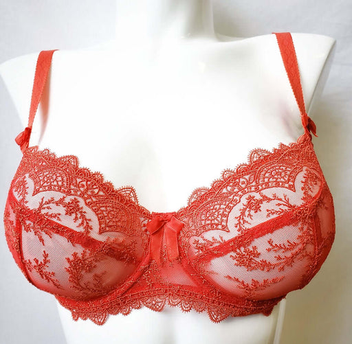 Empreinte Louise, a sexy demi bra on sale. Color Rouge Intense. Style 08184.