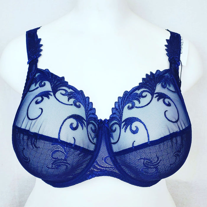 Empreinte Thalia, a premium plus size bra that is all support and no blandness. Style 0756. Color Shiny Blue.