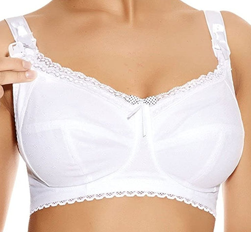 Freya Rosie, a wireless nursing bra with drop down cups. Color White. Style AA1212.