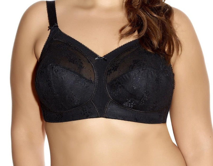 Goddess Alice, a wireless, softcup bra in black at a sale price. Style 6040.
