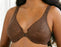 Glamorise plus size Elegance bra. Front closing plunge. Color Mocha. Style 9245.