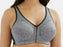 Glamorise Posture Back wireless plus size bra. Front closing. Color Grey. Style 1264.