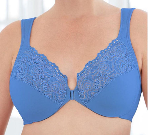 Glamorise Elegance, a front closing bra designed for comfort. Color Blue. Style 1245.
