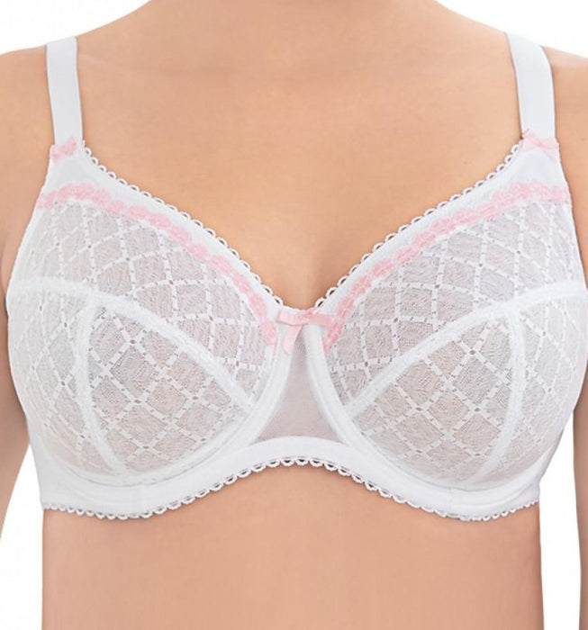 Glamorise Elegance Lace, a feminine bra with incredible support. Color White. Style 9845.