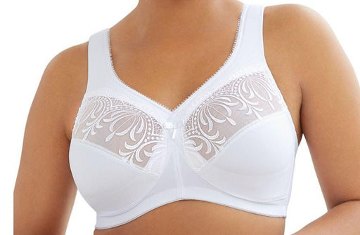 Glamorise bra, a full coverage wireless bra on sale. Color White. Style 1016.