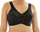 Glamorise Full Figure, a wireless sexy bra with inner sling. Color Black. Style 1000.