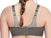 Glamorise Full Figure Elite, a compression plus size sports bra. Color Grey. Style 9167.