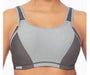 Glamorise Full Figure Elite, a compression plus size sports bra. Color Grey. Style 9167.