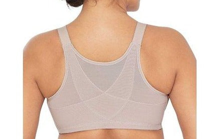 Glamorise Posture Back, a front closing wireless bra. Color Taupe. Style 1202.