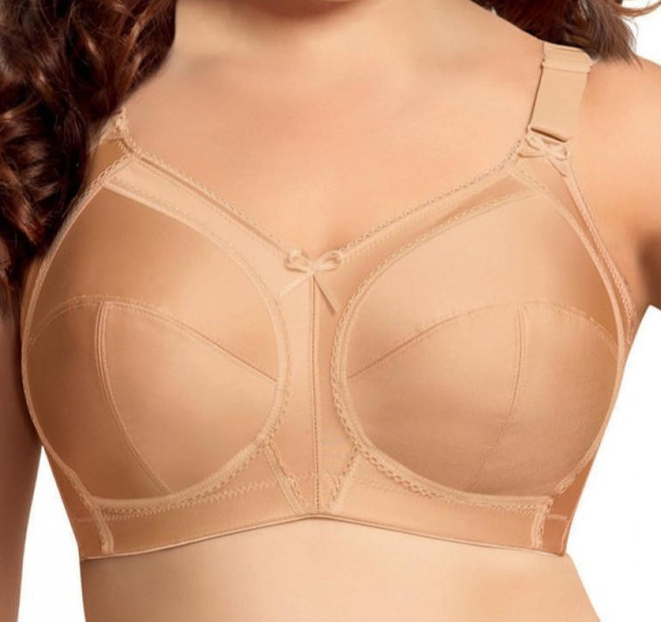 Goddess Audrey, a softcup, wireless, full coverage bra. Color Beige. UK Size. Style GD6121.
