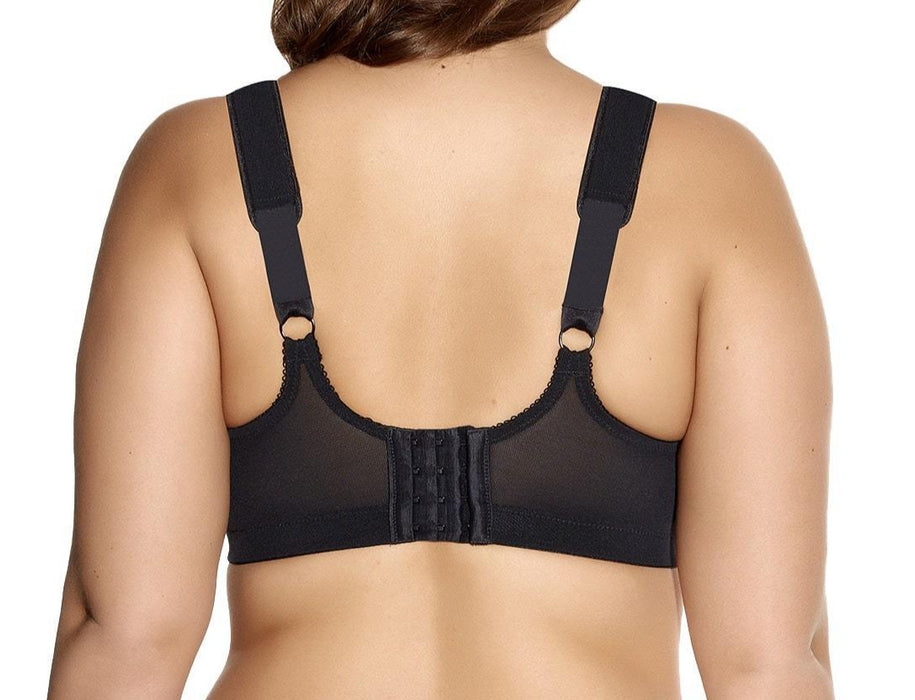 Goddess Audrey, a wireless bra, ideal for plus size women. UK Size. Color Black. Style GD6121.